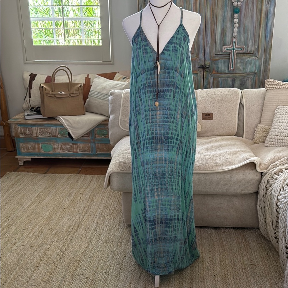 Tiare Hawaii Teal and Aqua Dress